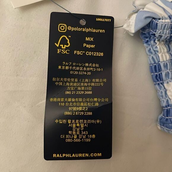 NWT Polo Ralph Lauren Kids Gingham Two-Piece Swimsuit - Picture 6 of 7